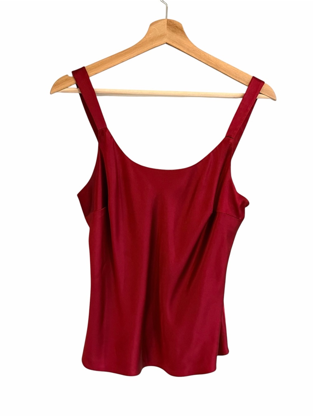 Mark Shale Womens Red Silk Cami Top Size M Quiet Luxury Minimalist Office Siren